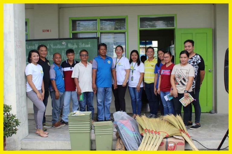 Rang-ay Bank officers turned over the cleaning materials and teaching tools to the teachers of Luna National Vocational High School