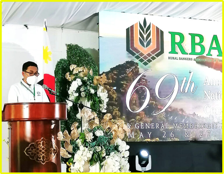 Rang-ay Bank President & CEO and RBAP Director Ives Jesus Nisce II introduced the Guest Speaker on the first day of the Convention.